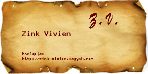 Zink Vivien névjegykártya